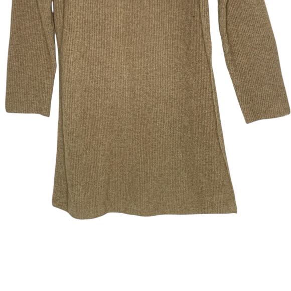 Eileen Fisher S 100% Merino Wool Tunic Sweater Dress Brown Side Split *flaw - Picture 5 of 9